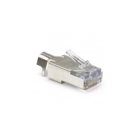 Cable Wholesale Platinum Tools EZ-RJ45 Shielded Cat6/Cat5e Crimp Connectors, external ground, Slide Through 202022J